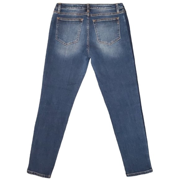 Miss Me Ankle Skinny 29 (Meas 28x26.5 9" Mid Rise) Tuxedo Stripe Dark Jeans A6 - Picture 2 of 11